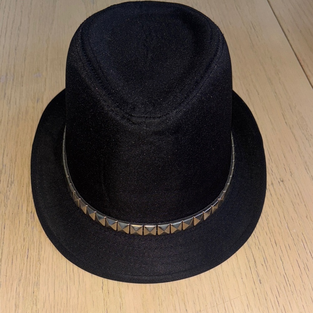 Black Fedora Hat with Studded Band